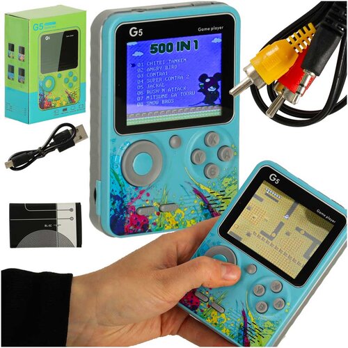 Retro mini prenosna igralna konzola &ndash; 500 iger (modra) - Rojstni dan - Najstniki Cene