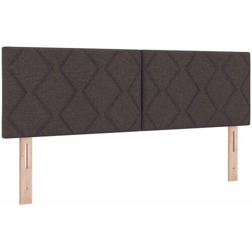  Boxspring krevet s madracem Tamno smeđa 160 x 200 cm Tkanina 203 x 164 x 88 cm Slike