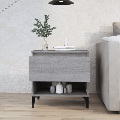 vidaXL Bočni stolić boja sivog hrasta 50x46x50 cm konstruirano drvo Cijene