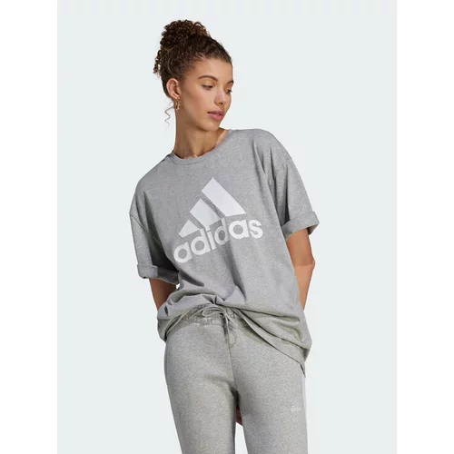 Adidas Majica Essentials Big Logo IL3322 Siva Loose Fit