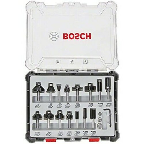Bosch 15-delni set glodala za drvo standard 8mm Slike