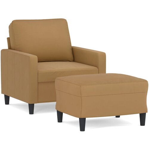 vidaXL Fotelja s tabureom smeđa 60 cm baršunasta Cijene