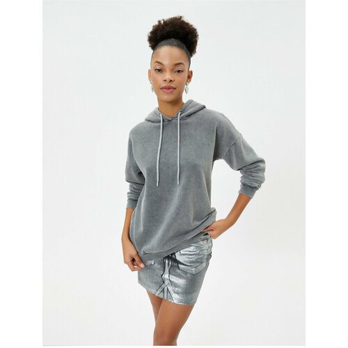 Koton Oversize Hooded Sweatshirt Faded Effect Long Sleeve Slike
