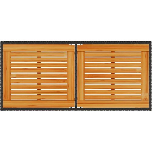 VidaXL vrtni stol s pločom od drva bagrema crni 115x54x74 cm poliratan Slike