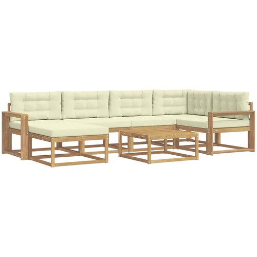  Set vanjskih sofa 7 kom. Bijela i krem Slike