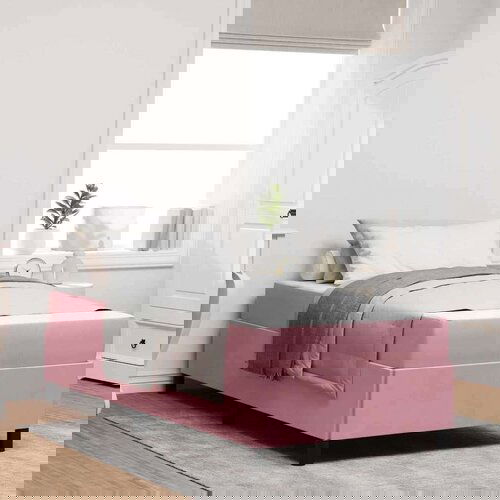  Konstrukcija postelje Roza in bela 80 x 200 cm Žamet Cene