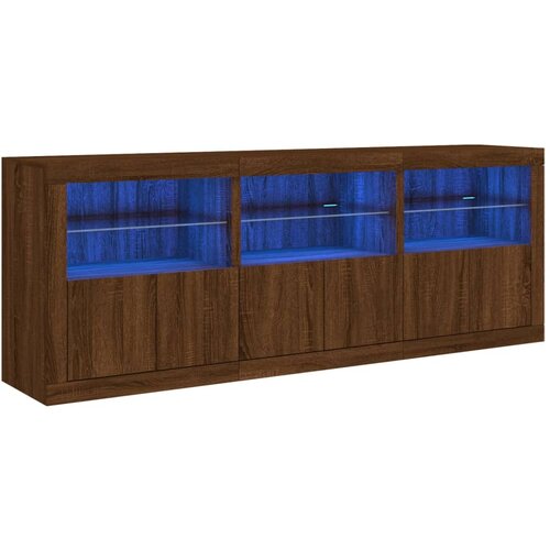 Maison Chic Komoda - Predalnik z LED lučkami rjav hrast 181,5x37x67 cm, (21721822) Cene