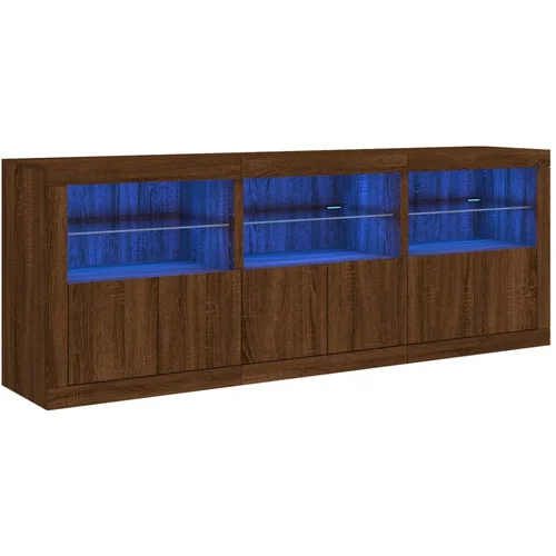 MAISON CHIC Komoda - Predalnik z LED lučkami rjav hrast 181,5x37x67 cm, (21721822)