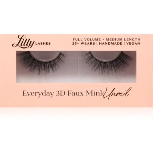 Lilly Lashes Everyday 3D Faux Mink umetne trepalnice vrsta Unveil 1 par