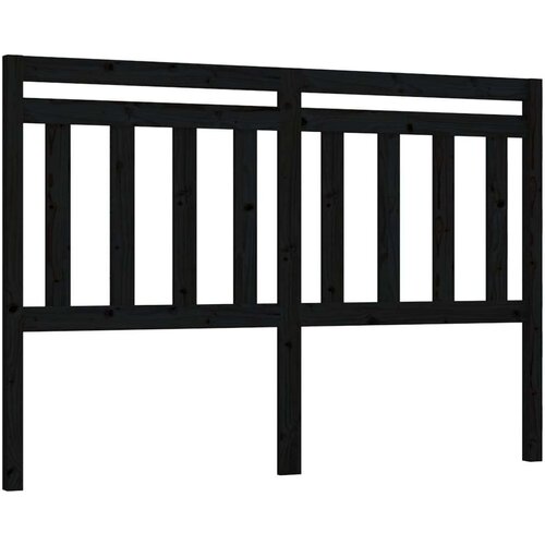  Uzglavlje za krevet crno 126 x 4 x 100 cm od masivne borovine Slike