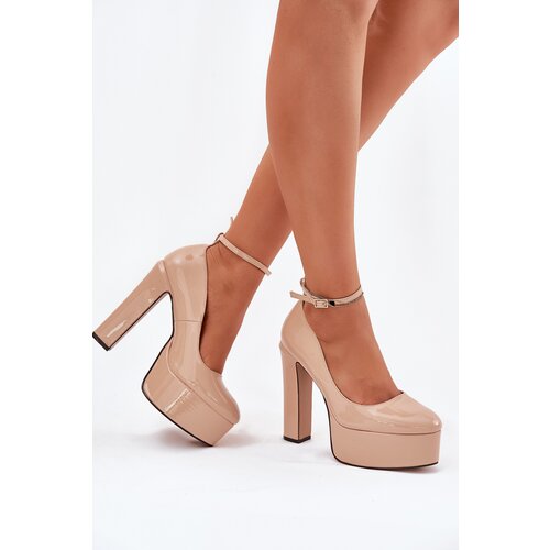 Boto Lacquered High Heel And Platform Pumps Beige Nianka Cene
