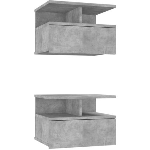 Maison Chic Stenski Dvo delni komplet Nočne omarice - Nočne mize betonsko sive 40x31x27 cm inž. les, (21687752) Slike