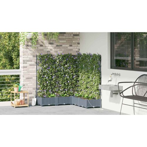 Vrtna saksija 5 pcs Svijetlo siva 120 x 120 x 126 cm Plastika Slike