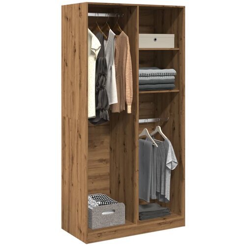 VidaXL Garderobna omara artisan hrast 100x50x200 cm inženirski les Slike
