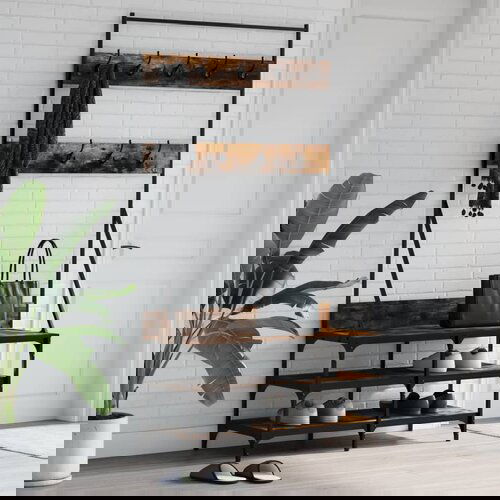VidaXL Stalak za odjeću i cipele boja hrasta 100x40x184 cm Slike