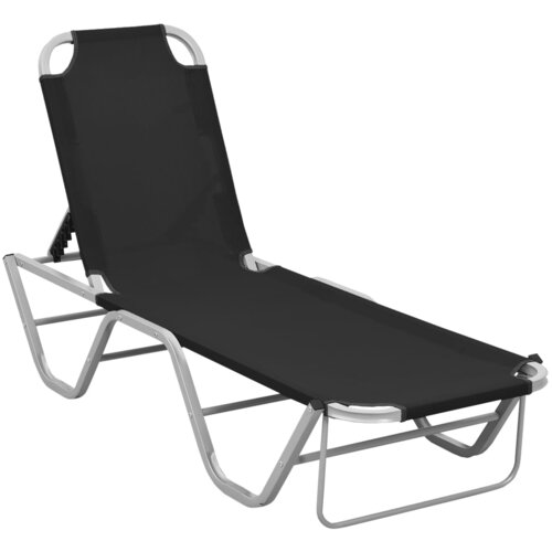 vidaXL Ležalnik aluminij in tekstil črn Cene