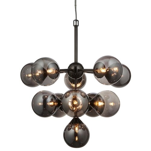  Endon 101147 - Visilica na sajli OSCAR 11xG9/18W/230V crna/zadimljena Slike