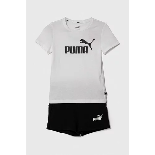 Puma Otroški komplet Logo Tee & Shorts Set bela barva