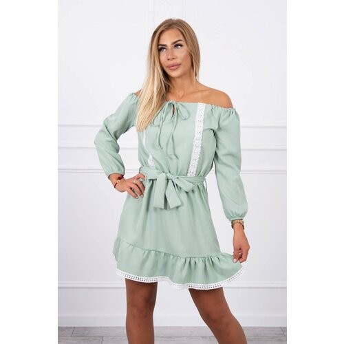 Kesi Shoulder dress and lace light green Cene