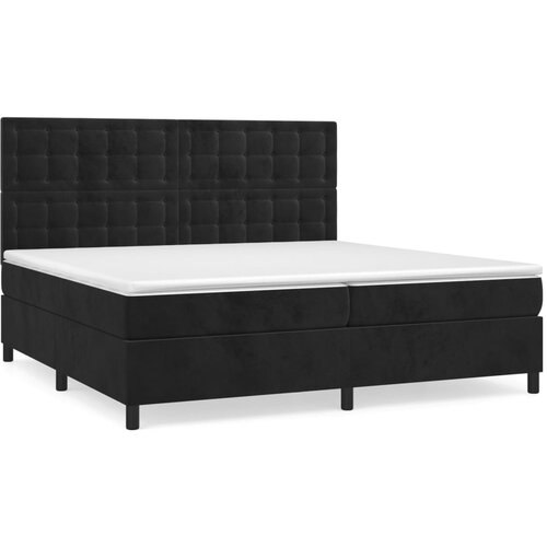 VidaXL Box spring postelja z vzmetnico črna 200x200 cm žamet, (20761209) Slike
