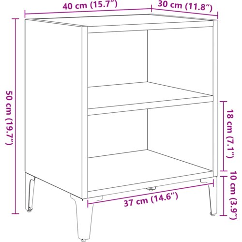 vidaXL noćni ormarić Hrast 40x30x50 cm Obrađeno drvo Cijene