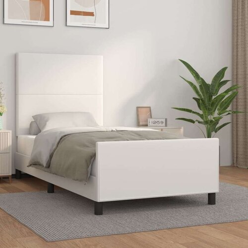  Za krevet s uzglavljem bijeli 80 x 200 cm od umjetne kože Slike