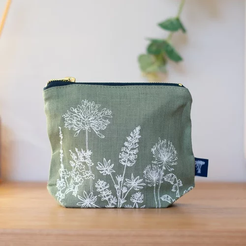 Helen Round Kozmetična torbica - Garden Design - Green