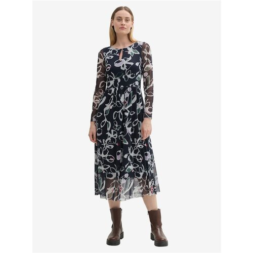 Tom Tailor Dark blue women's floral dress - Women's Cene