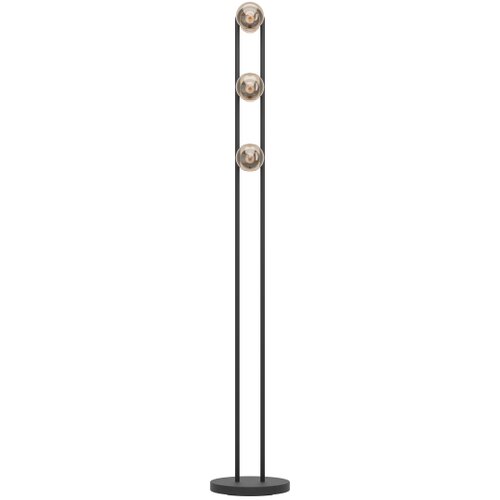 Eglo podna lampa Chieveley 43544, 3x E27, visina 140,5 cm, crna i prirodno drvo Slike