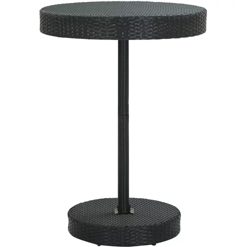 vidaXL Vrtna miza črna 75,5x106 cm poli ratan, (20665577)