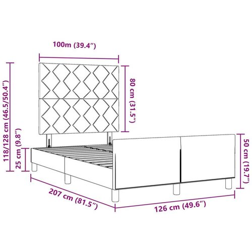 VidaXL Okvir kreveta tamnosmeđi 120x200 cm tkanina Slike
