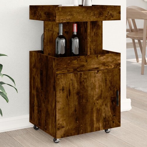 vidaXL Barska kolica boja hrasta 50 x 41 x 89 cm konstruirano drvo Cijene