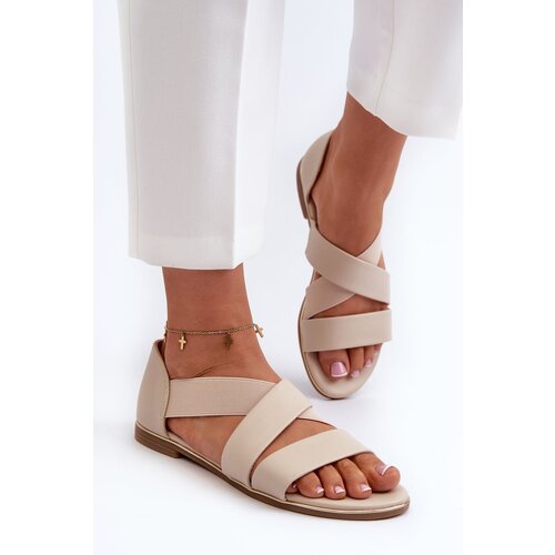 Kesi Beige leather sandals from Puglia with trim Cijene
