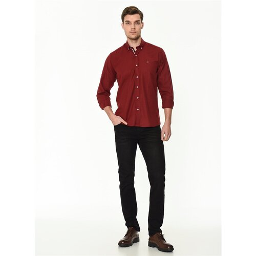 Dewberry G674 MEN'S SHIRT-BURGUNDY Cene