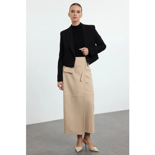 Trendyol Beige Closure Detailed Woven Skirt