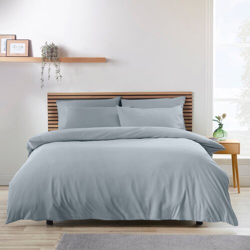 Catherine Lansfield Plava/siva posteljina za bračni krevet od mikrovlakana 200x200 cm So Soft Easy Iron &amp;ndash; Slike