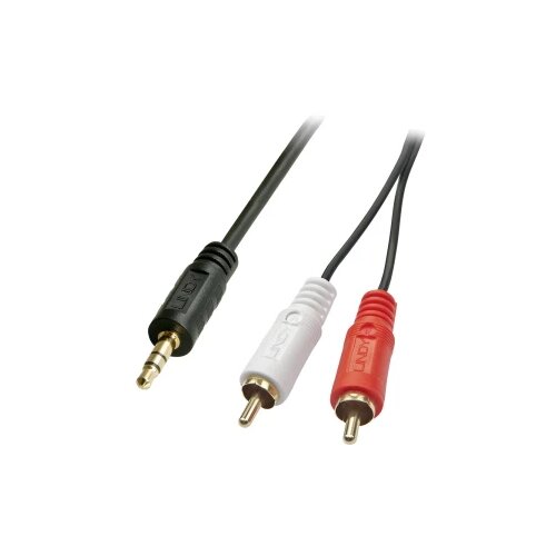 Lindy 35685 Cinch / utičnica audio priključni kabel [2x muški cinch konektor - 1x 3,5 mm banana utikač] 10.00 m crna Cijene