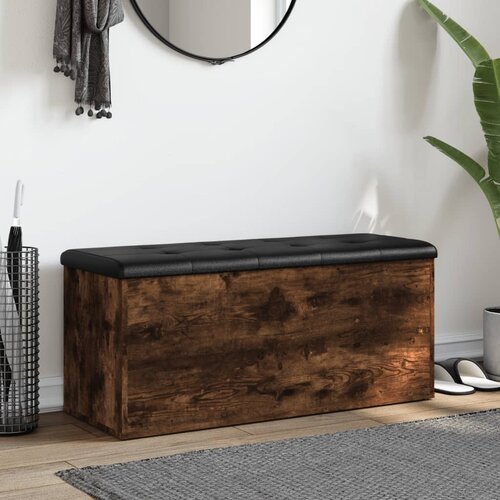  Klupa za pohranu boja hrasta 102x42x45 cm od konstruiranog drva Slike
