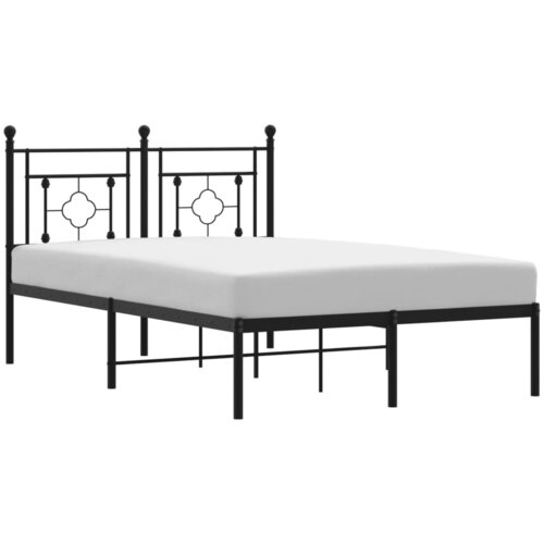 VidaXL Kovinski posteljni okvir z vzglavjem črn 120x200 cm, (20962876) Slike