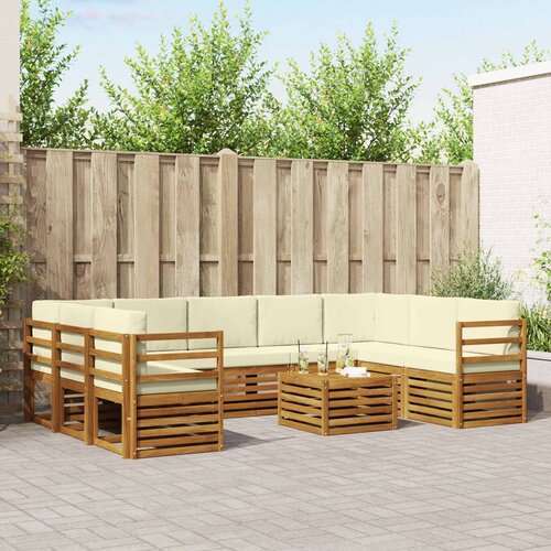  Set vanjskih sofa 10 kom. Prirodna i krem Cene