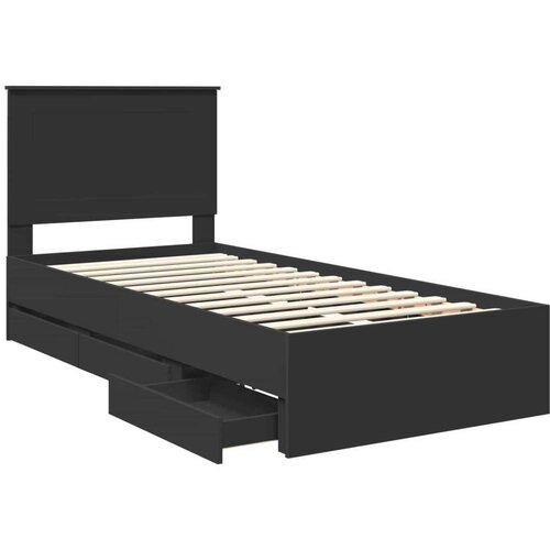  Okvir za krevet Crna 75 x 190 cm Inženjersko Drvo - Crna 75 x 190 cm Slike