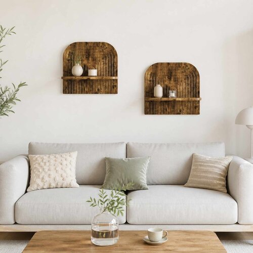  Zidna polica 2 kom. Dimljeni hrast 41 x 13.5 x 37.5 cm Cijene