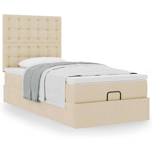 vidaXL otomanski okvir kreveta s madraca krem 80x200cm od tkanine Cijene