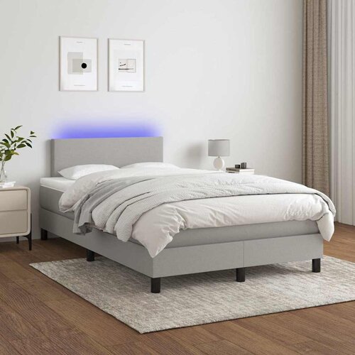  box spring s madracem LED svjetlosivi 120x200 cm tkanina Cijene