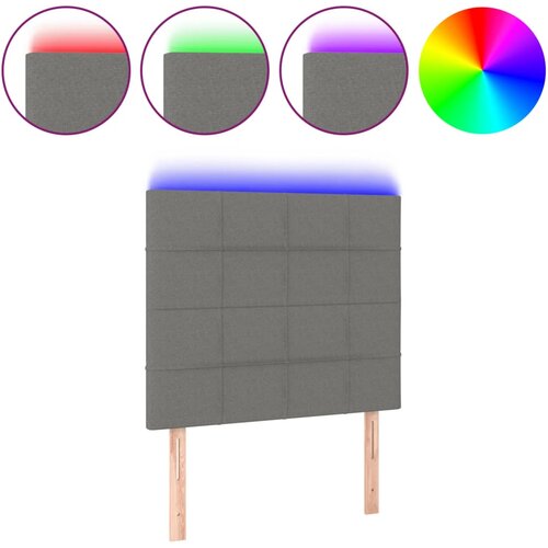 Maison Chic led posteljno vzglavje - vzglavna omarica - nočna omarica temno sivo 100x5x118/128 cm blago, (21711958) Slike