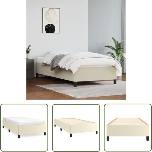 The Living Store Posteljni okvir krem 90x200 cm umetno usnje - Posteljni Okvir, (21737221) Cene