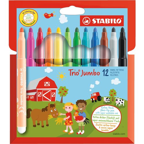 Stabilo Fiber pero Trio Jumbo, kartonska škatla 12, (21655233) Cene