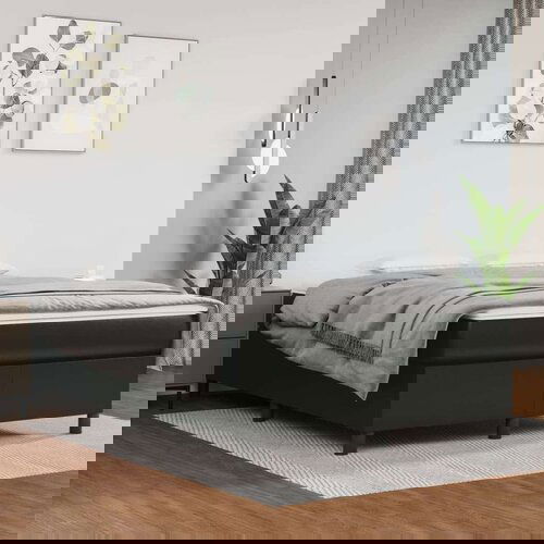  Za krevet s oprugama crni 140x200 cm od umjetne kože Cijene