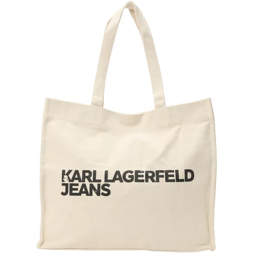 KARL LAGERFELD JEANS Shopper torba crna / vuneno bijela