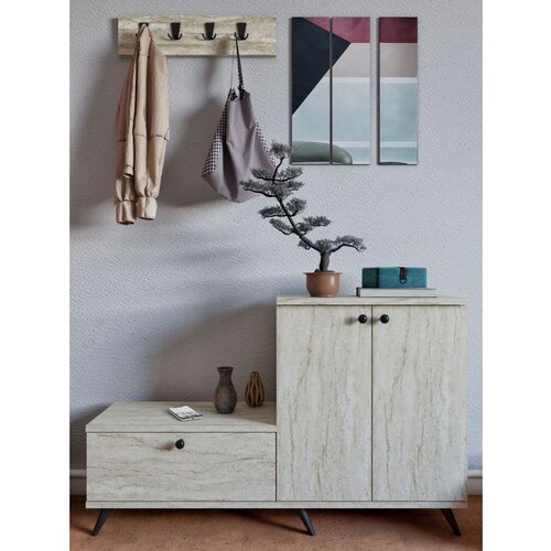 Hanah home evva - travertine travertine hall stand Cene